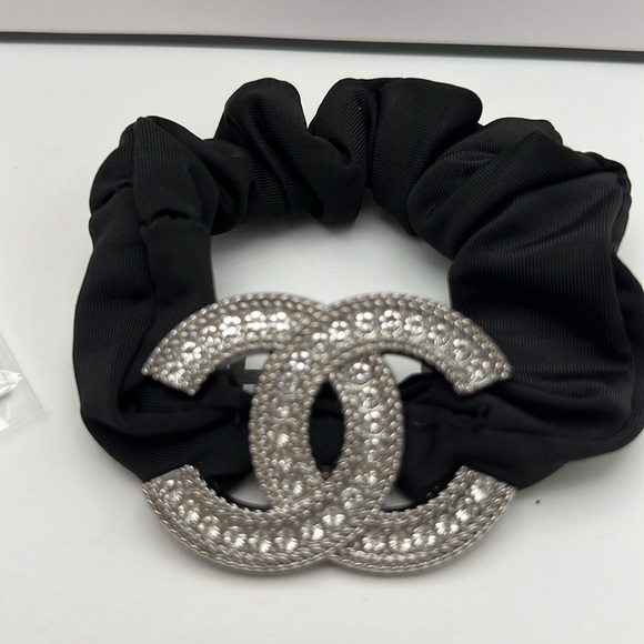 chanel beauty Accessories - Chanel Beauty Hair Tie & Small Shopping Bag
Black & Silver CC W/Rhinestones NWOT